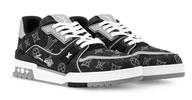 Louis Vuitton LV Trainers 'Monogram Denim' Men's Sneaker 1A9JGF — Black