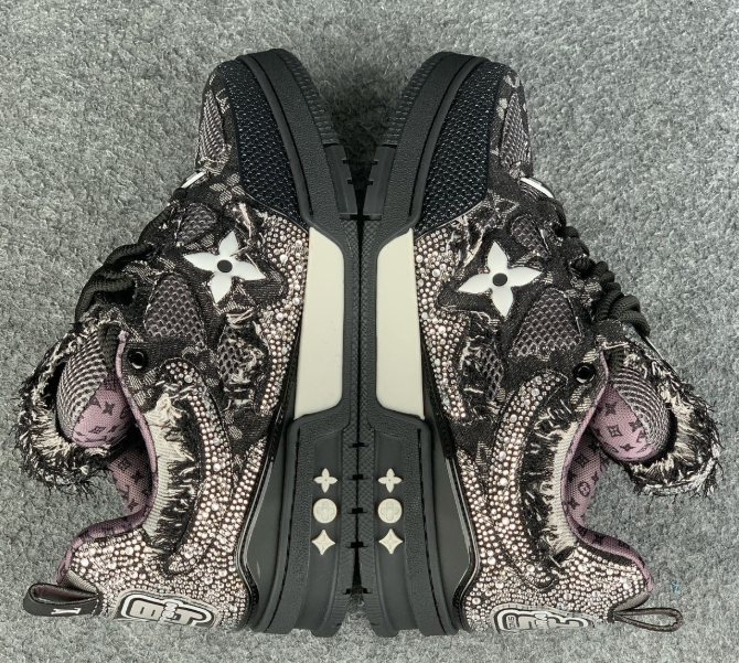 Louis Vuitton LV Skate Sneaker 'Black Swarovski Monogram' — Made in Italy